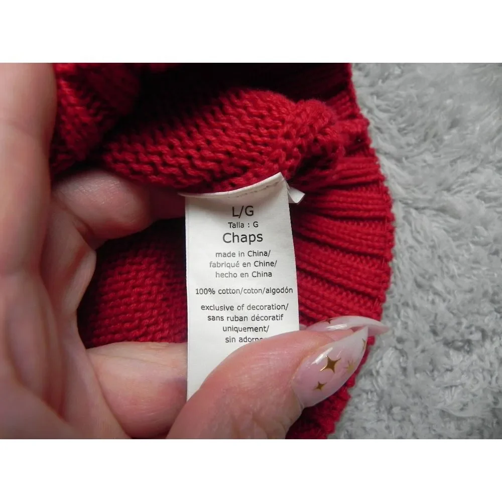 VTG Chaps Sweater Adult Large Red Knitwear Crest Logo Outerwear Pullover‎ Mens